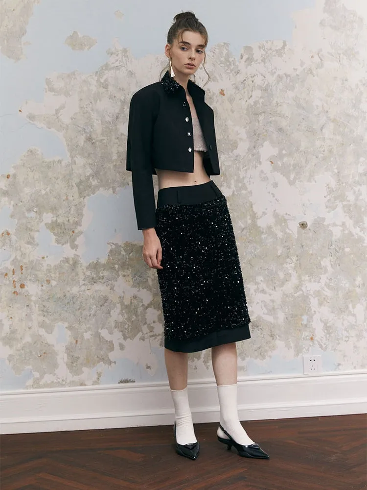 Sequin Nichi Pencil Skirt