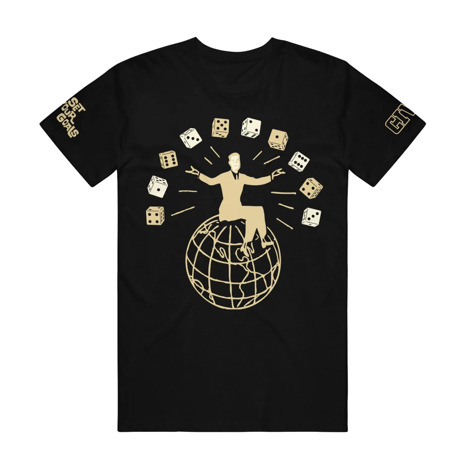 Set Your Goals Dice - Black T-Shirt
