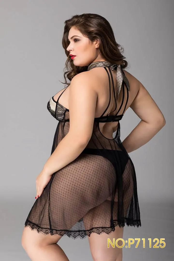 Sexy Baby Doll Sheer Lingerie Plus Size