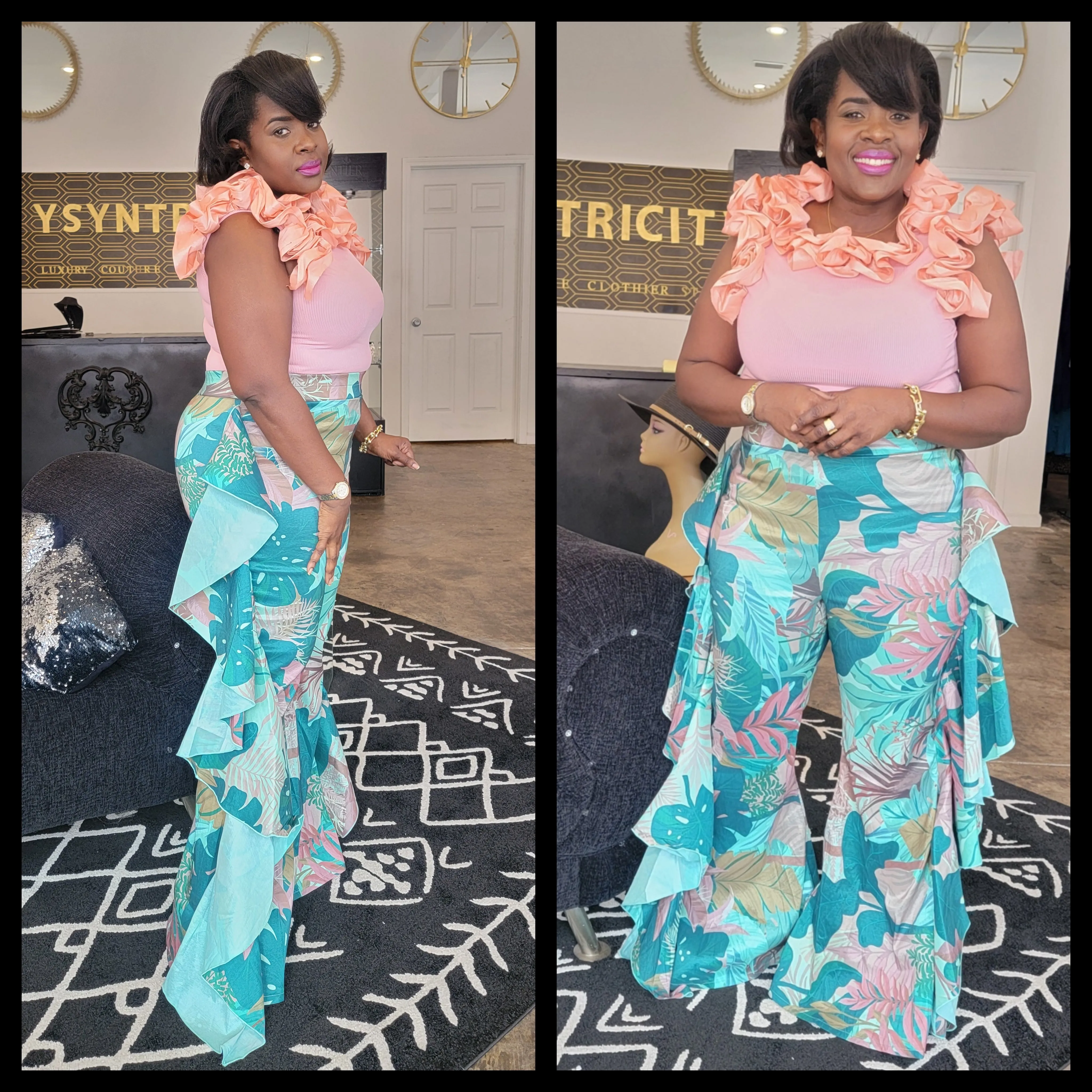 Sheena Floral Ruffle Pants