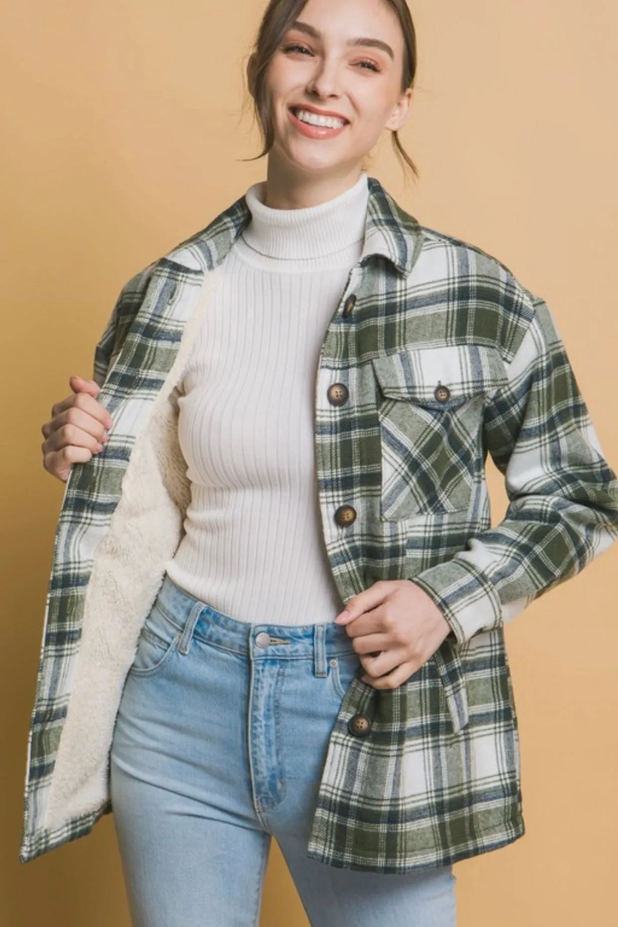 Sherpa Lined Shackets - 3 Colors! - FINAL SALE