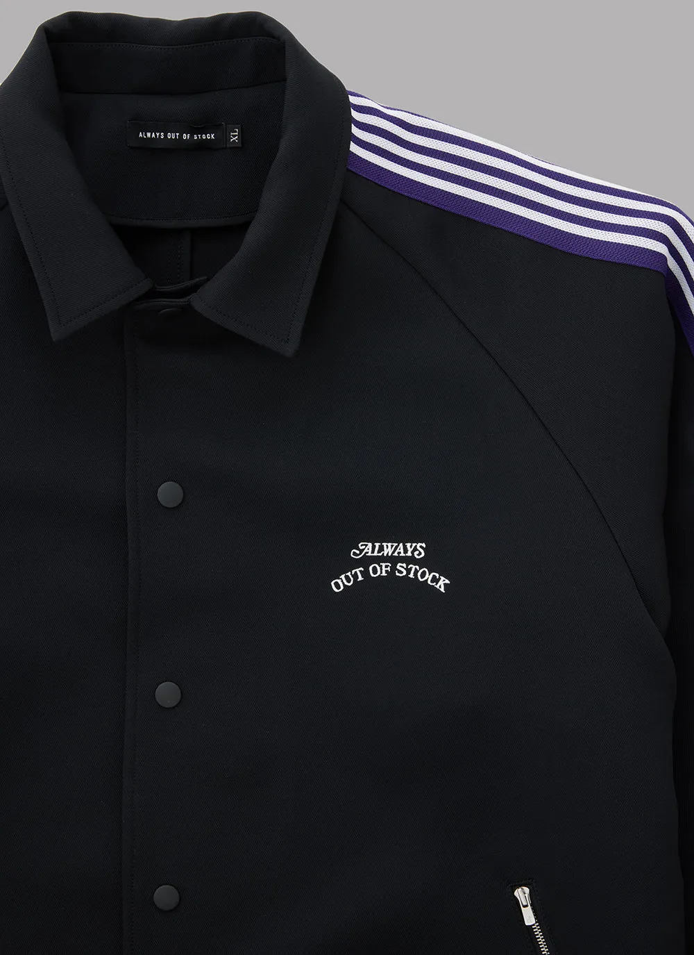 SIDE PATCH TRACK TAILORED JACKET-BLACK