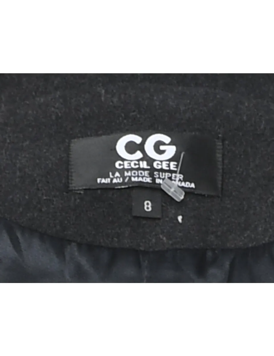 Single Breasted Wool Coat - S