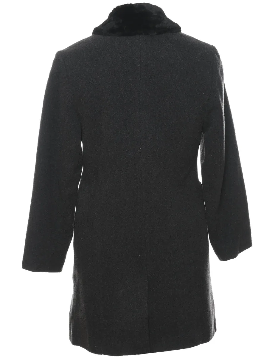 Single Breasted Wool Coat - S