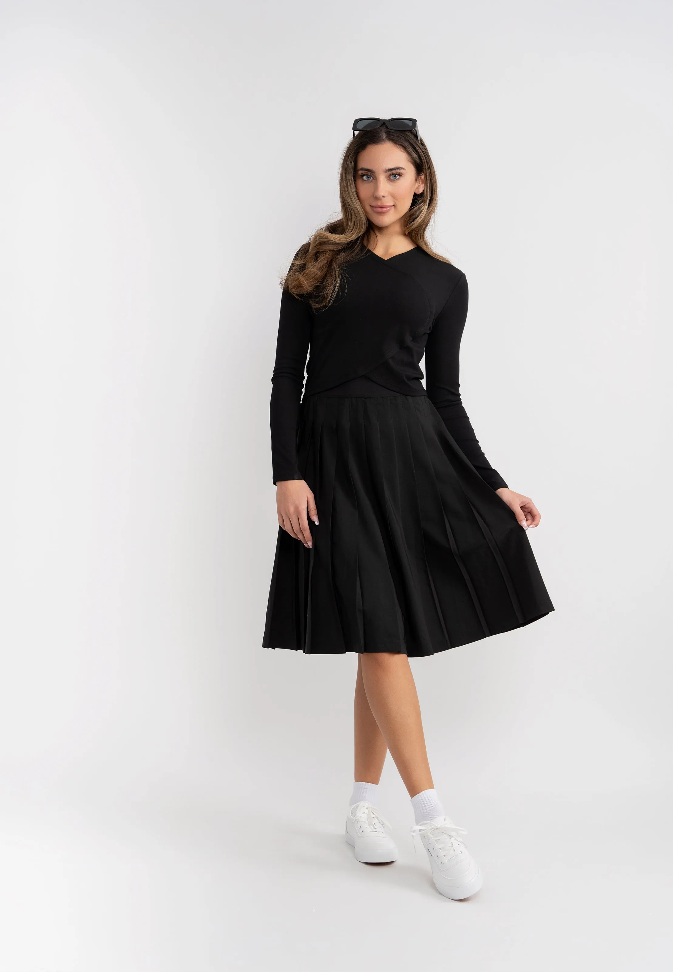 skirt pleated - black