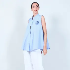 Sleeveless striped tunic blouse wholesale