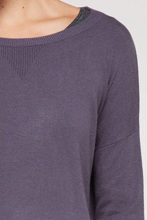 Solid Long Sleeve Crew Neck Sweater