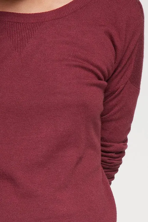 Solid Long Sleeve Crew Neck Sweater