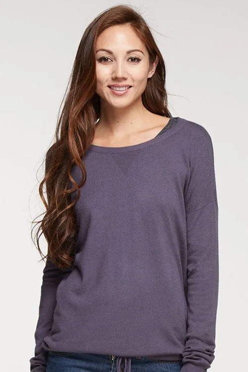 Solid Long Sleeve Crew Neck Sweater