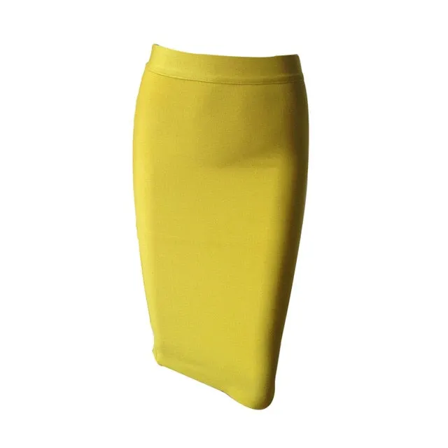 Solid Sexy Pencil Skirt for Women