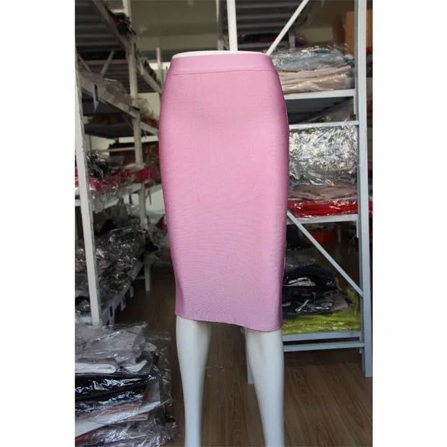 Solid Sexy Pencil Skirt for Women