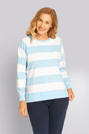 Stripe Sweatshirt White / Pale Blue