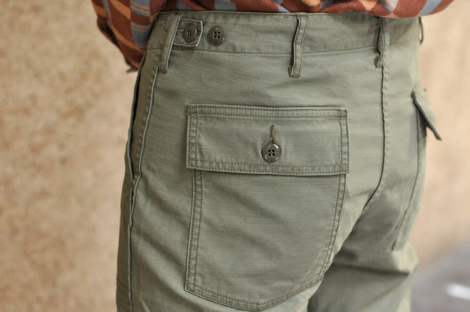 Studio D'Artisan 11oz Back Sateen Military Baker Pants (Olive)
