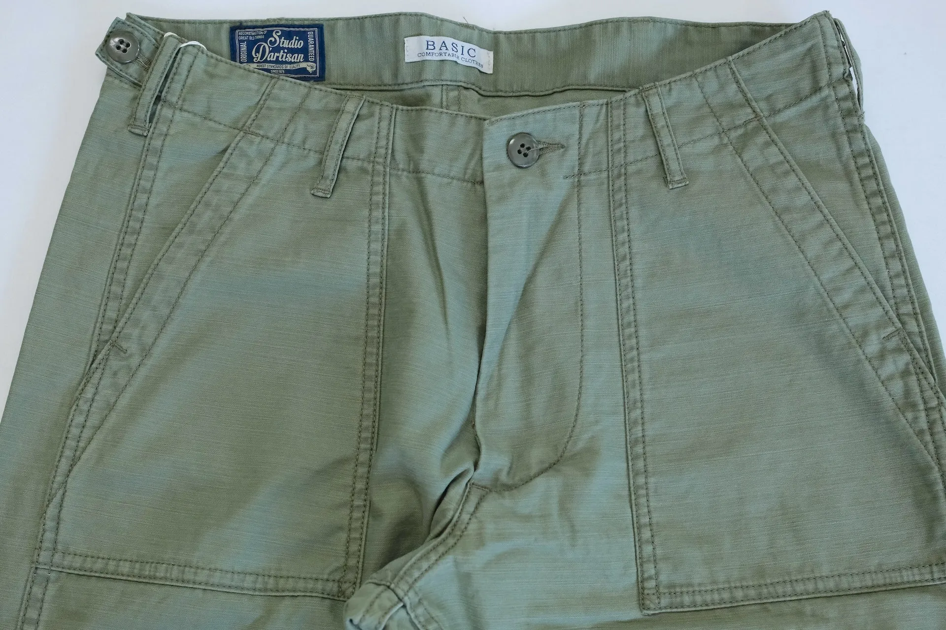 Studio D'Artisan 11oz Back Sateen Military Baker Pants (Olive)