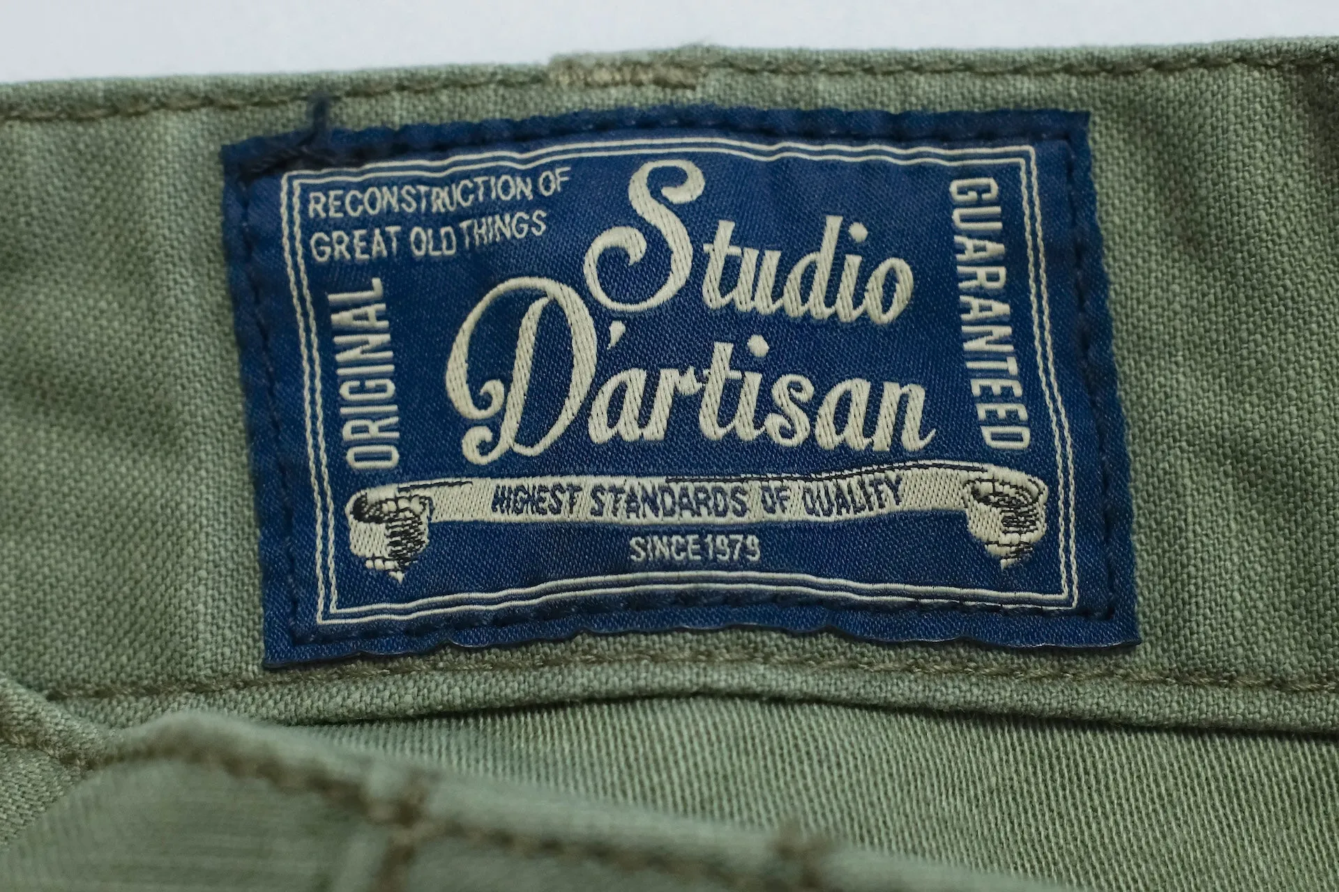 Studio D'Artisan 11oz Back Sateen Military Baker Pants (Olive)