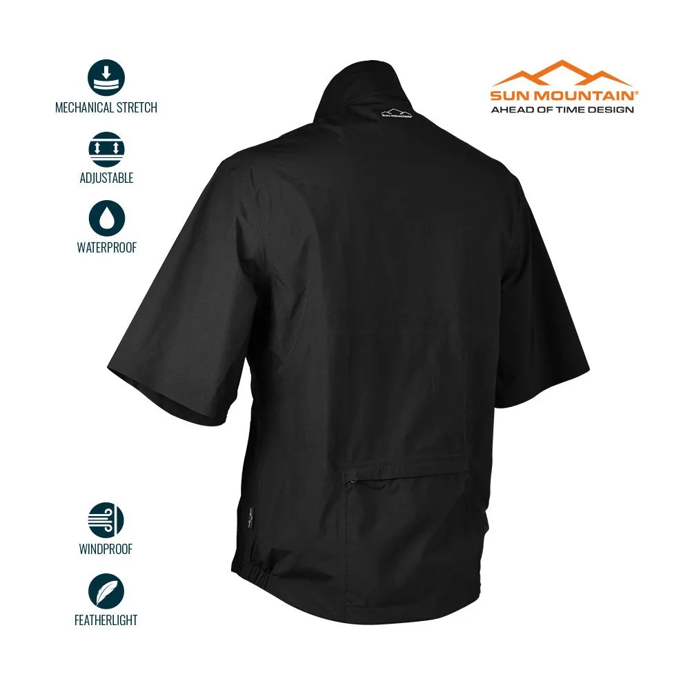 Sun Mountain Monsoon Waterproof Short-Sleeve Pullover - Black