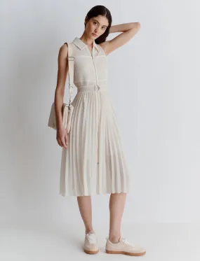 Technical mesh shirt dress Black