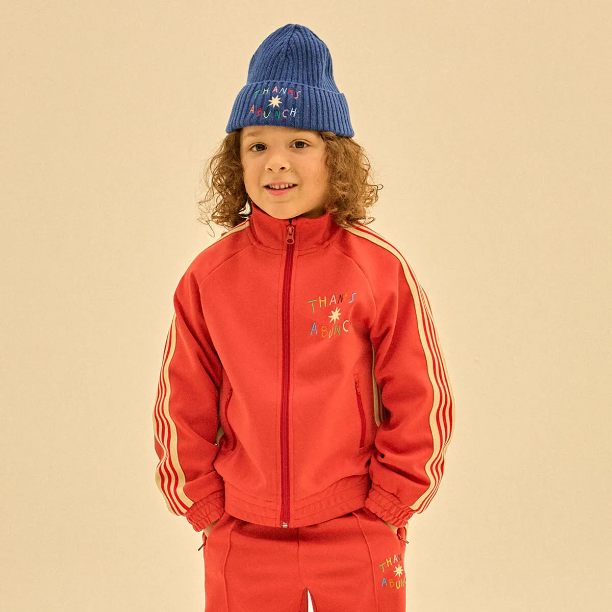 Thanks Track Jacket in Red by Jelly Mallow - Last Ones In Stock - 4-7 Years