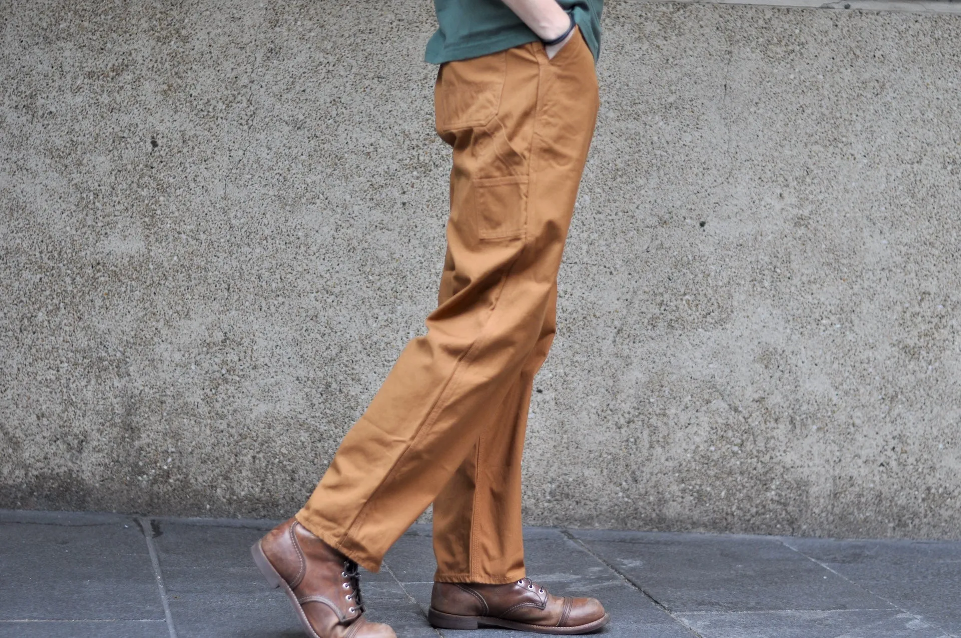 The Flat Head 11oz Duck Canvas Worker Pants (Brown)