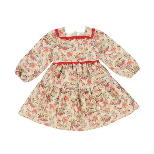 THE MIDDLE DAUGHTER FLORAL SCALLOP TRIM DRESS [Final Sale]