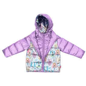 The Road Coat Down -  Lilac Puppy Print