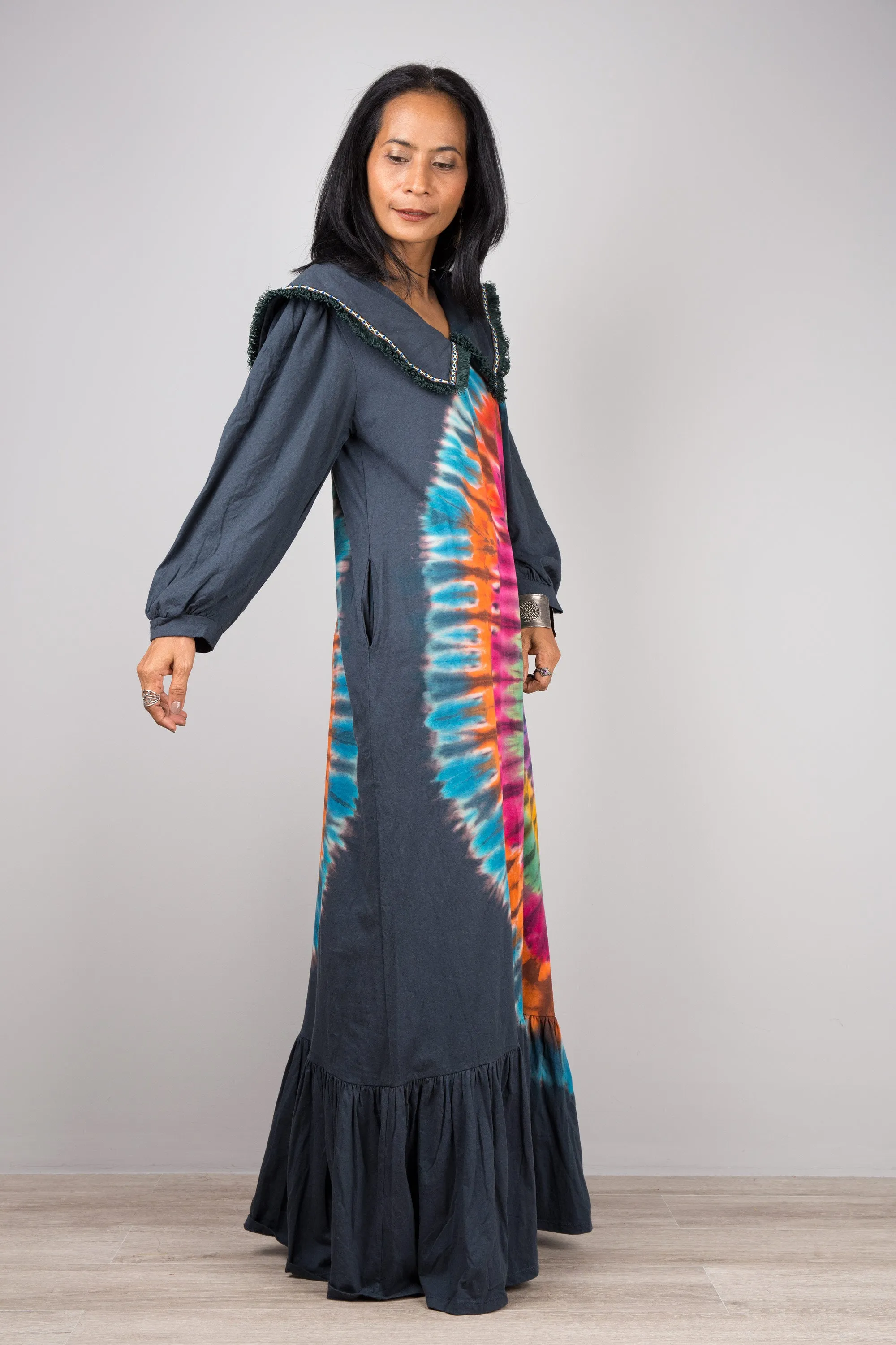 Tie Dye Dress with ruffle