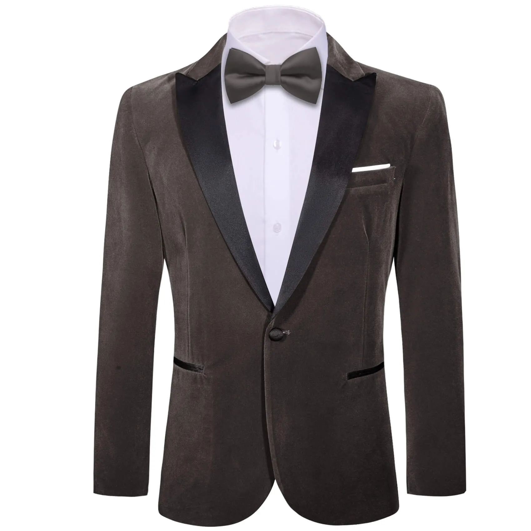 Ties2you Peak Collar Suit Ash Grey Solid Silk Men's Suit for Business