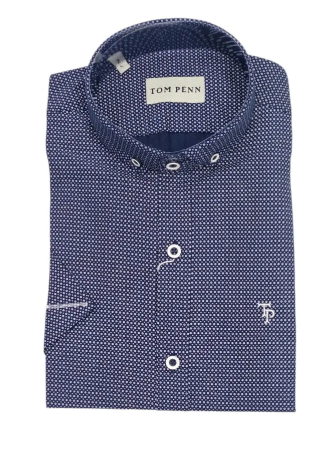 Tom Penn Short Sleeve Casual Shirt 885 - Navy