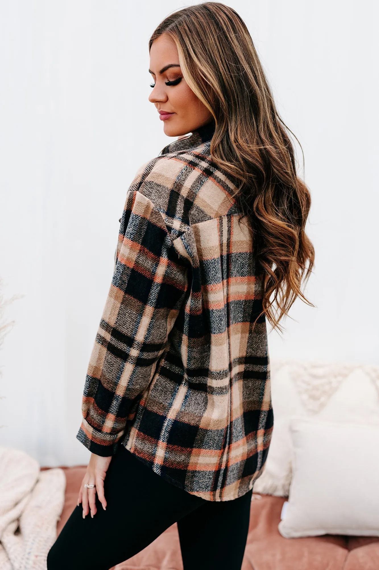 Trailside Talks Plaid Shacket (Brown Multi)