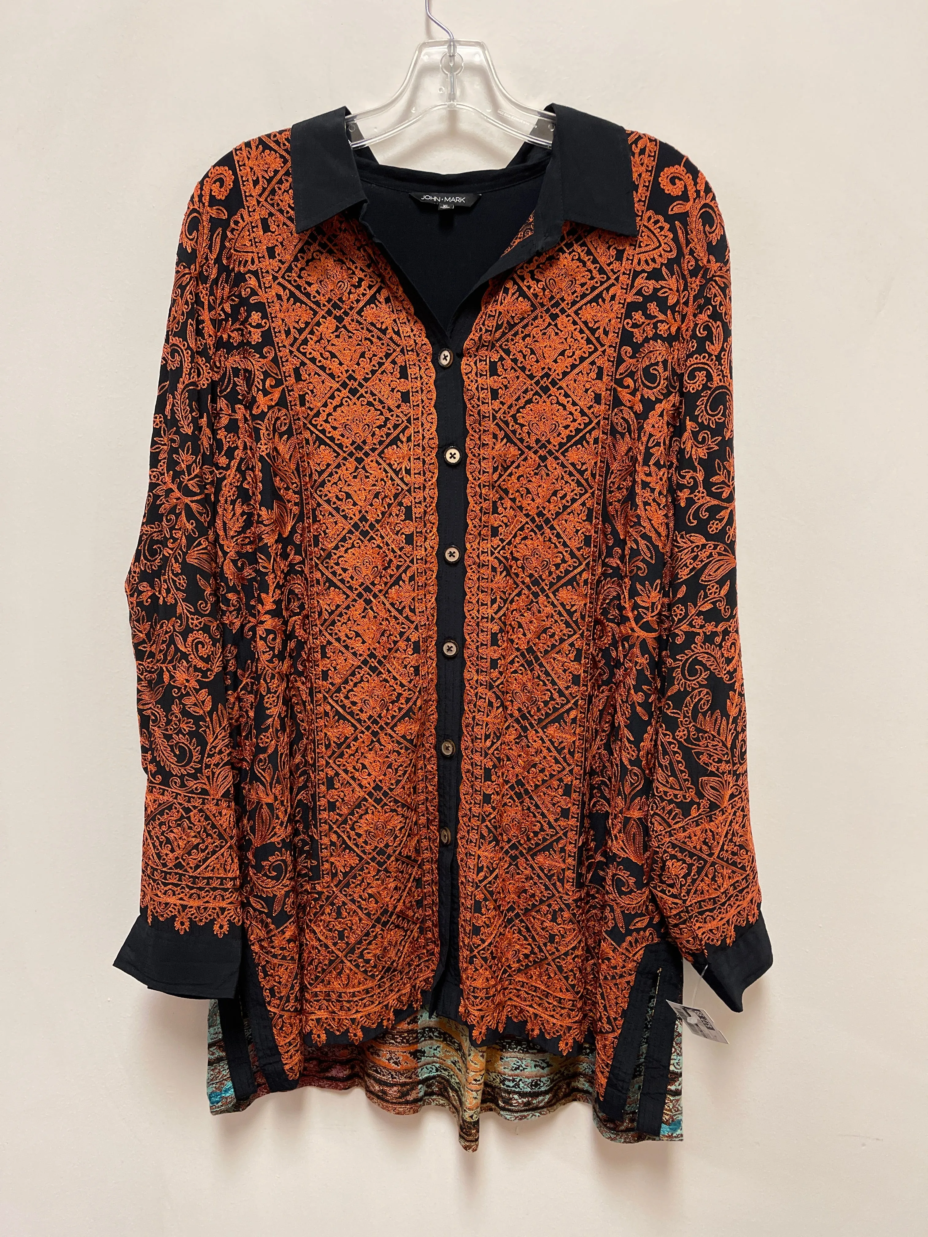 Tunic Long Sleeve By John Mark In Orange, Size: Xl