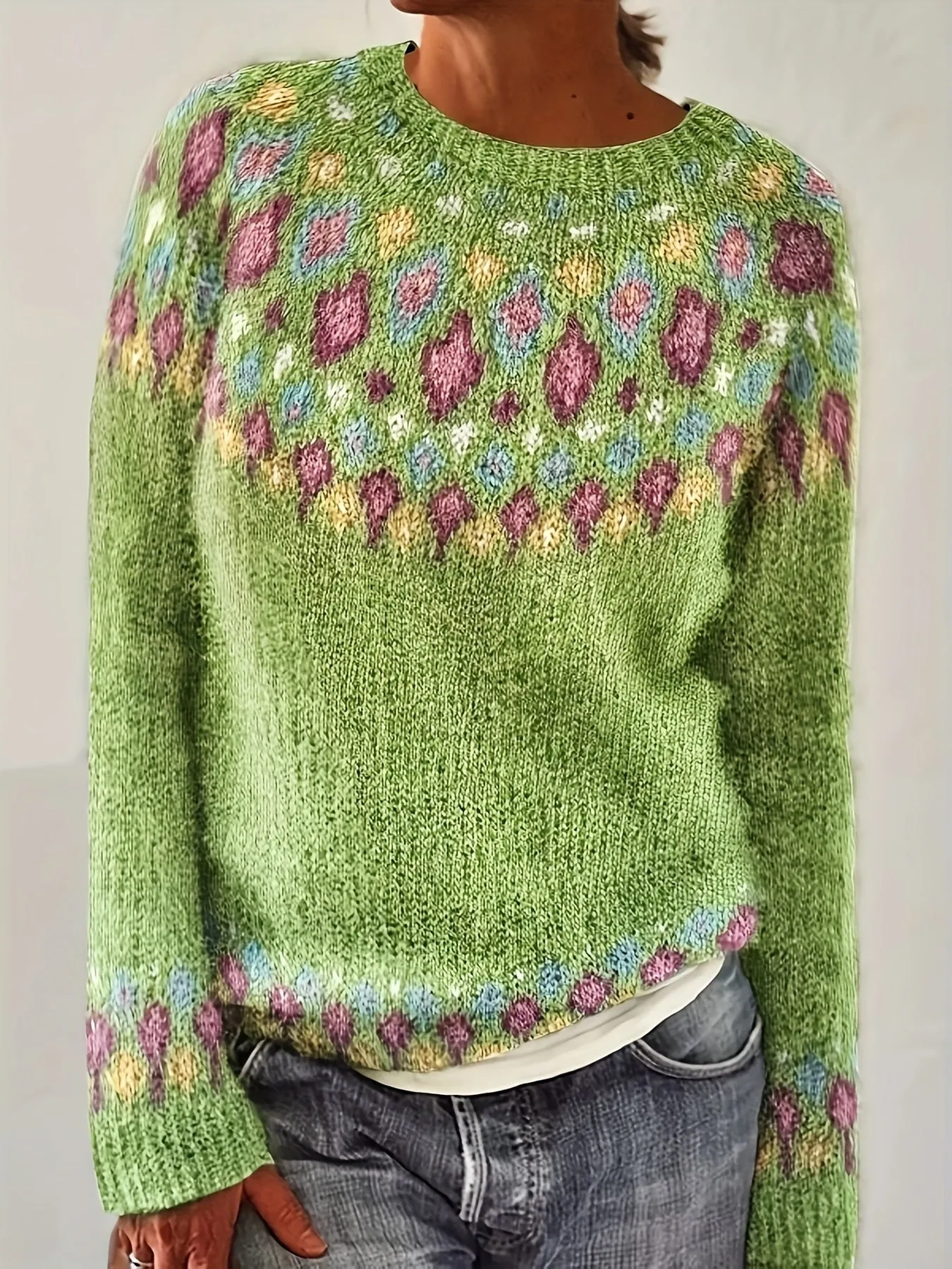 Vajen | Pullover mit Geometrischem Muster