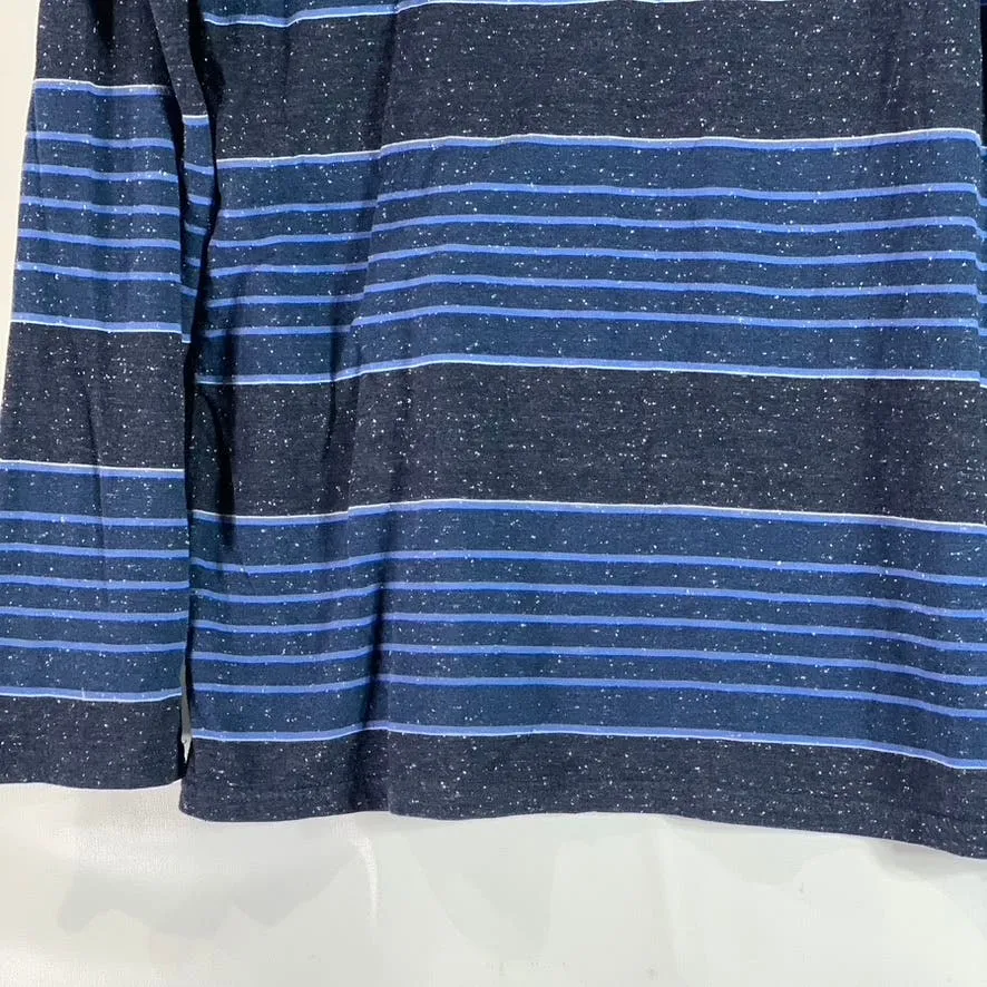 VANS Men's Blue Striped Lightweight Pullover Hooded Sweatshirt SZ L