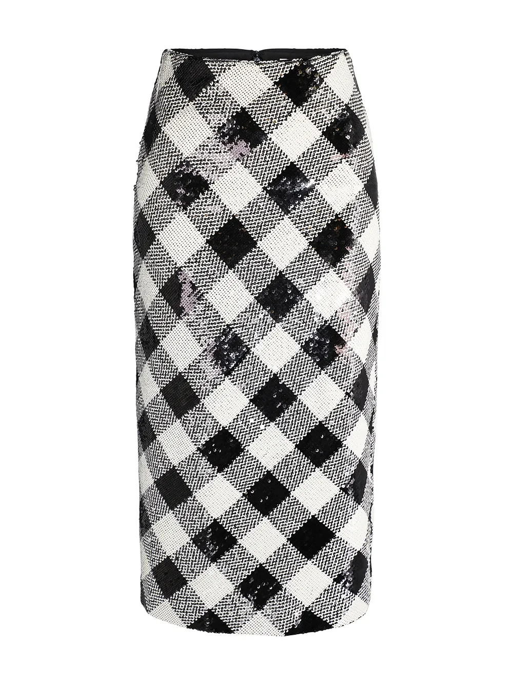 Veronica Beard Allora Sequin Skirt in Black/Off-White