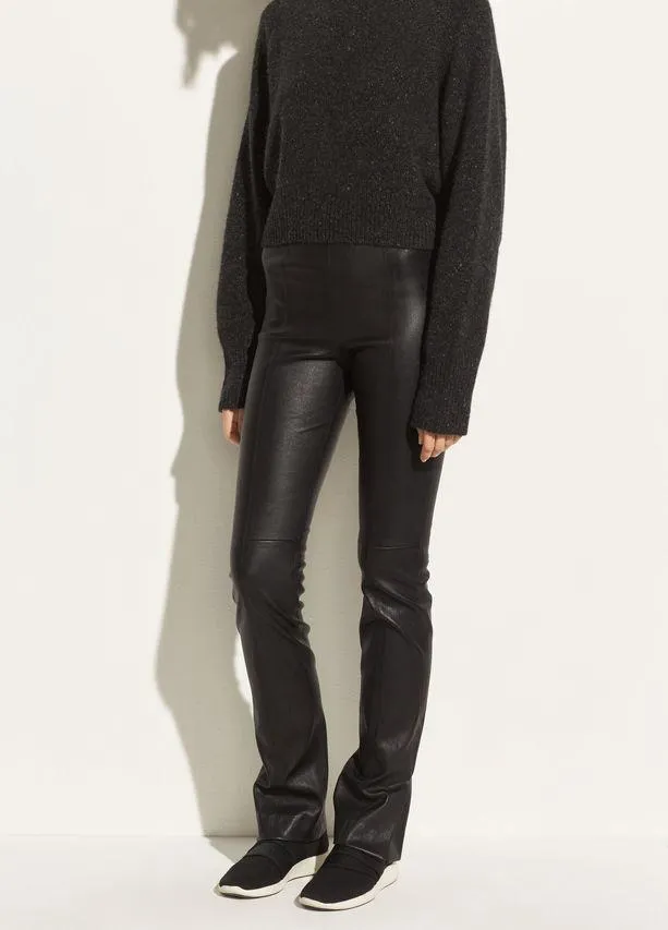 Vince - Stitch Front Leather Legging Black