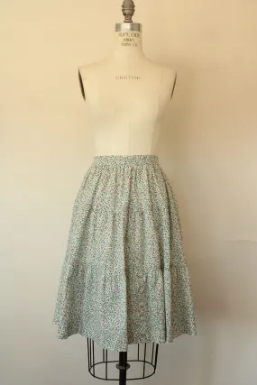Vintage 1970s 1980s Floral Print Calico Skirt