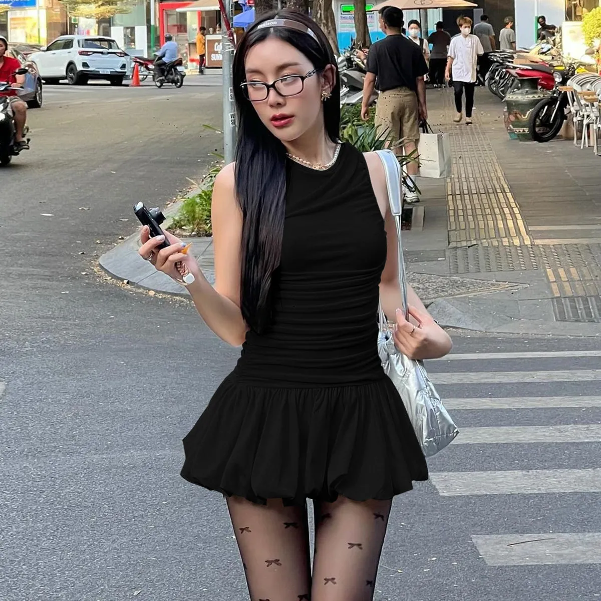 Vvsha Keidy Balloon Skirt Mini Dress