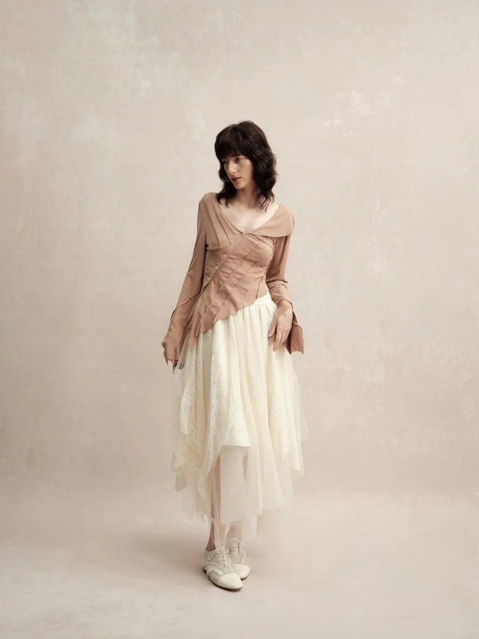 White Lace Gauze Skirt