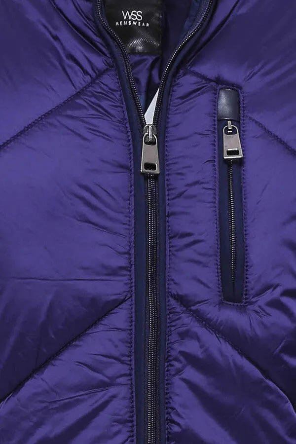 WSS Blue Quilted Down Coat  - Singen