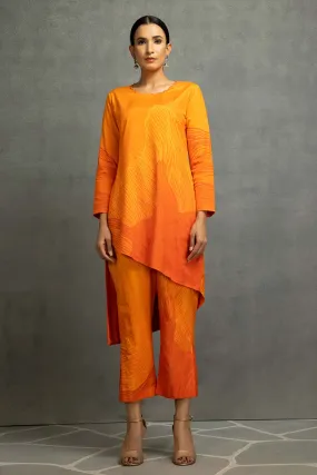 Yellow & Orange Printed Tunic Set