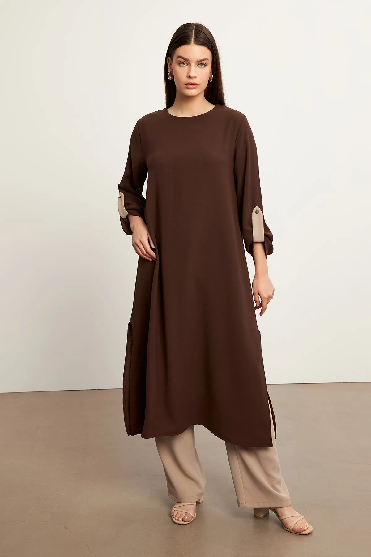 ZRF Women Afra Tunic Pants Set - Brown - Arden-Arcade